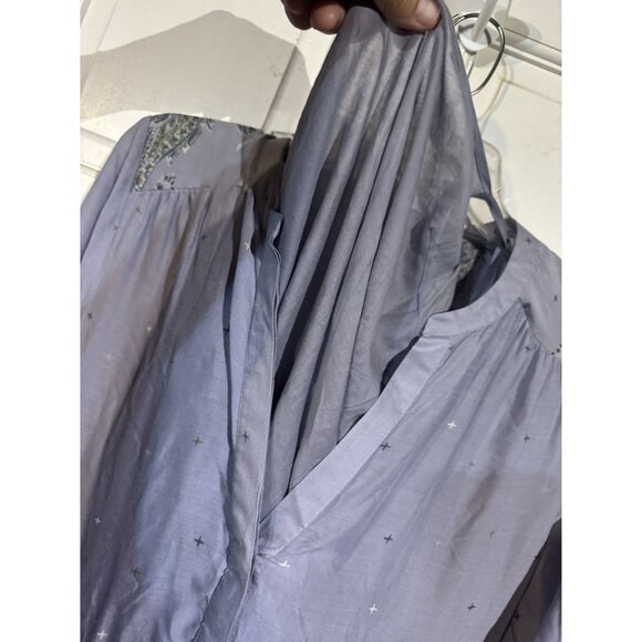 Boho Peasant Tunic Dress With Paisley Floral Print Size M Free People - Picture 5 of 14